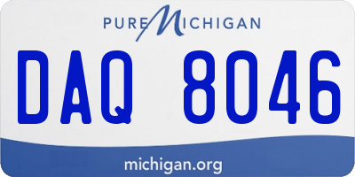 MI license plate DAQ8046