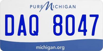 MI license plate DAQ8047