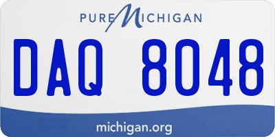 MI license plate DAQ8048