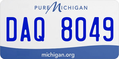 MI license plate DAQ8049