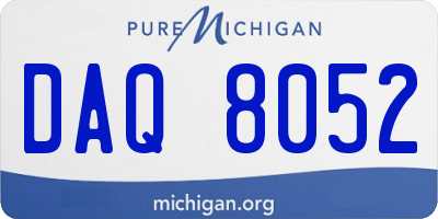 MI license plate DAQ8052