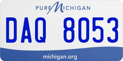MI license plate DAQ8053