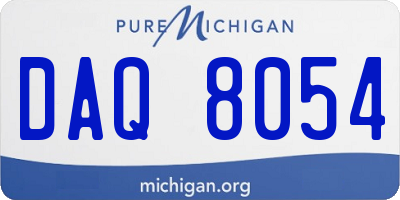 MI license plate DAQ8054