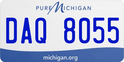 MI license plate DAQ8055