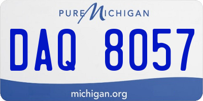MI license plate DAQ8057