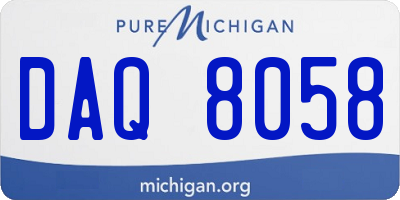 MI license plate DAQ8058