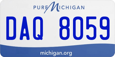 MI license plate DAQ8059