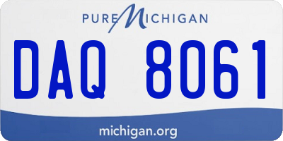 MI license plate DAQ8061