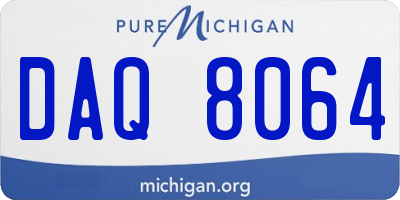 MI license plate DAQ8064