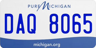 MI license plate DAQ8065