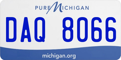 MI license plate DAQ8066