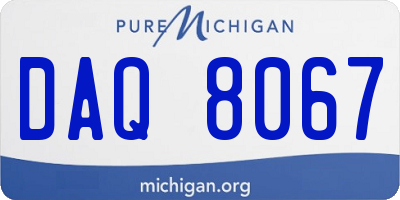 MI license plate DAQ8067