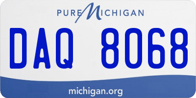 MI license plate DAQ8068