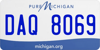 MI license plate DAQ8069