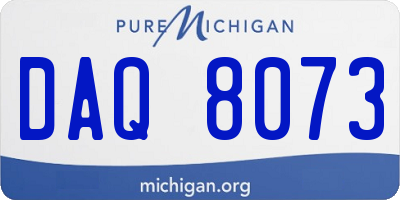 MI license plate DAQ8073