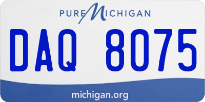 MI license plate DAQ8075