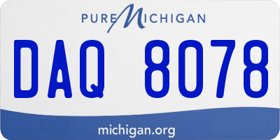 MI license plate DAQ8078