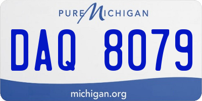 MI license plate DAQ8079