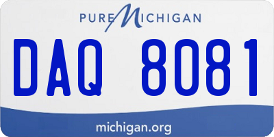 MI license plate DAQ8081