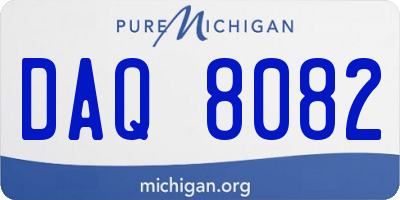 MI license plate DAQ8082