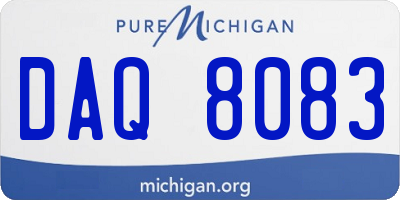 MI license plate DAQ8083