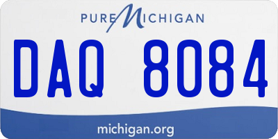 MI license plate DAQ8084