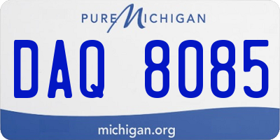 MI license plate DAQ8085
