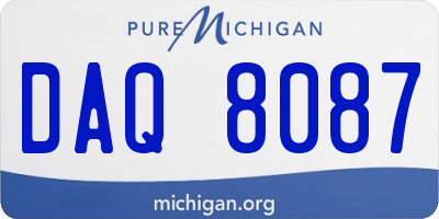 MI license plate DAQ8087