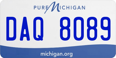 MI license plate DAQ8089
