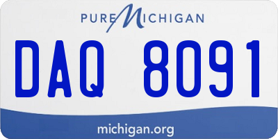 MI license plate DAQ8091