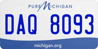 MI license plate DAQ8093