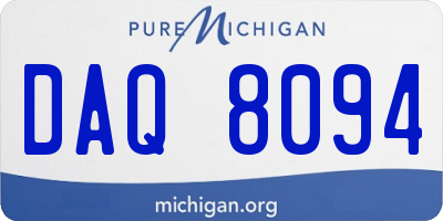 MI license plate DAQ8094
