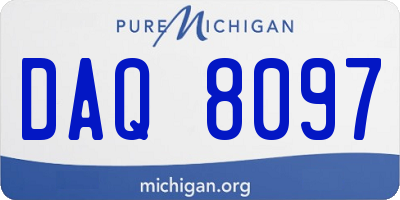 MI license plate DAQ8097