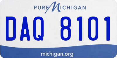 MI license plate DAQ8101