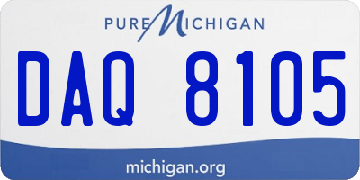 MI license plate DAQ8105