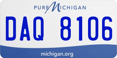 MI license plate DAQ8106