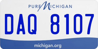 MI license plate DAQ8107