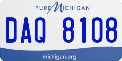 MI license plate DAQ8108