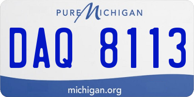 MI license plate DAQ8113