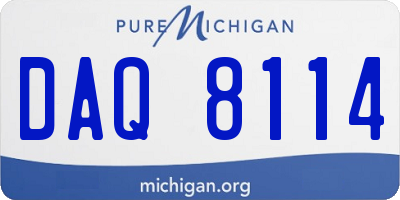 MI license plate DAQ8114