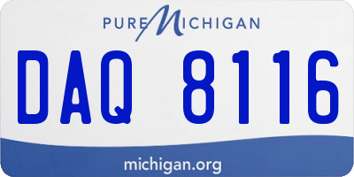 MI license plate DAQ8116