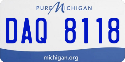 MI license plate DAQ8118