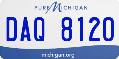 MI license plate DAQ8120