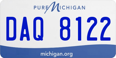 MI license plate DAQ8122