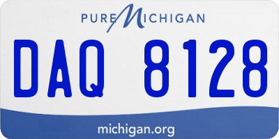 MI license plate DAQ8128
