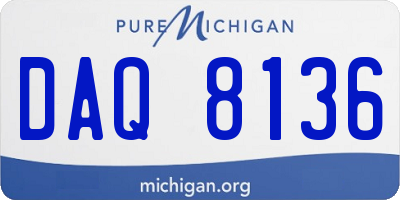 MI license plate DAQ8136
