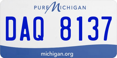 MI license plate DAQ8137