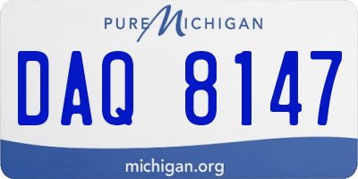 MI license plate DAQ8147