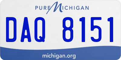 MI license plate DAQ8151
