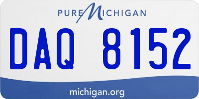 MI license plate DAQ8152